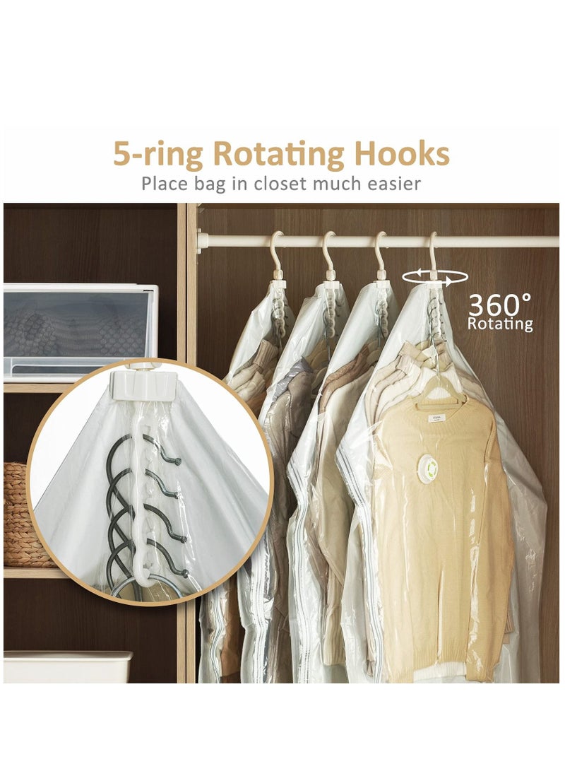 Arabest أكياس تخزين مفرغة الهواء المعلقة، 2 أكياس طويلة و2 قصيرة شفافة مفرغة من الهواء، 4 عبوات لتنظيم الخزانات وتخزينها - Image 5