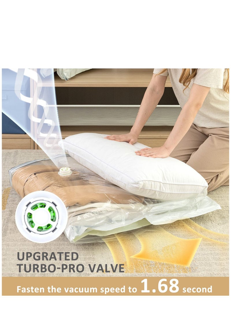 Arabest أكياس تخزين مفرغة الهواء المعلقة، 2 أكياس طويلة و2 قصيرة شفافة مفرغة من الهواء، 4 عبوات لتنظيم الخزانات وتخزينها - Image 4