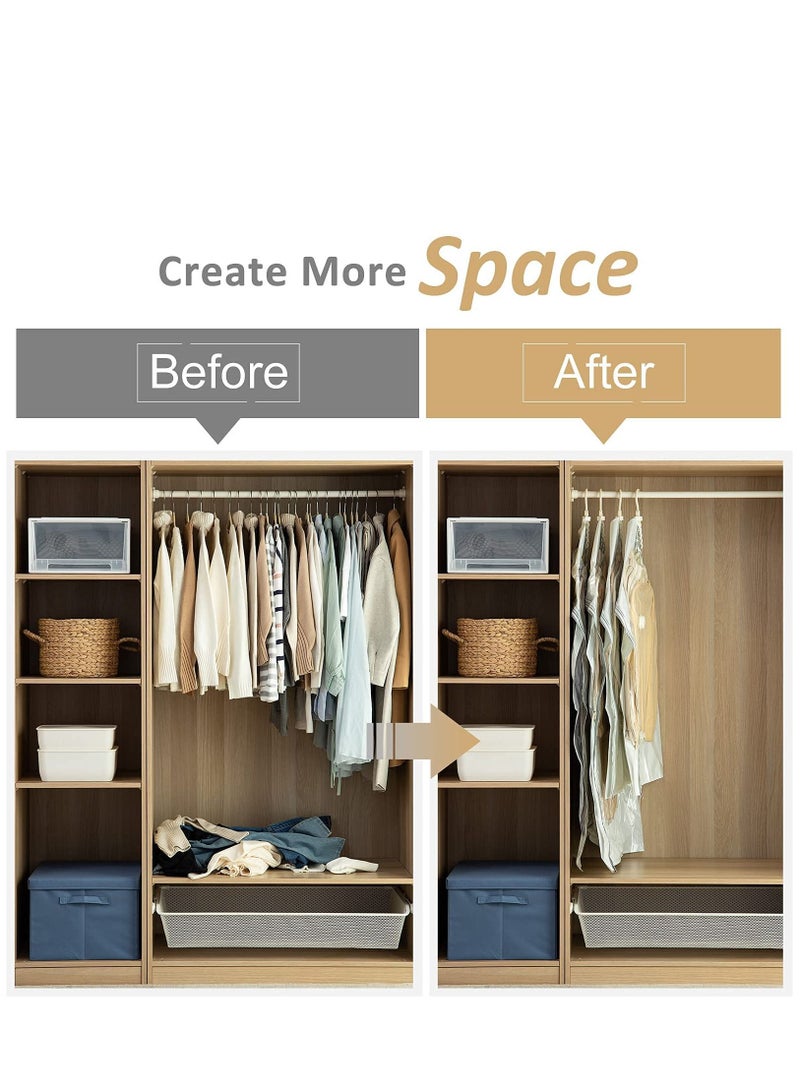 Arabest أكياس تخزين مفرغة الهواء المعلقة، 2 أكياس طويلة و2 قصيرة شفافة مفرغة من الهواء، 4 عبوات لتنظيم الخزانات وتخزينها - Image 3