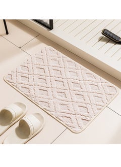 TYCOM Bathroom Rugs Bath Mat 38 By 58 CM Non Slip Fluffy Soft Plush Microfiber Shower Carpet Rug Machine Washable Quick Dry Ultra Bath Mats for Tub Bathroom and Shower White. 