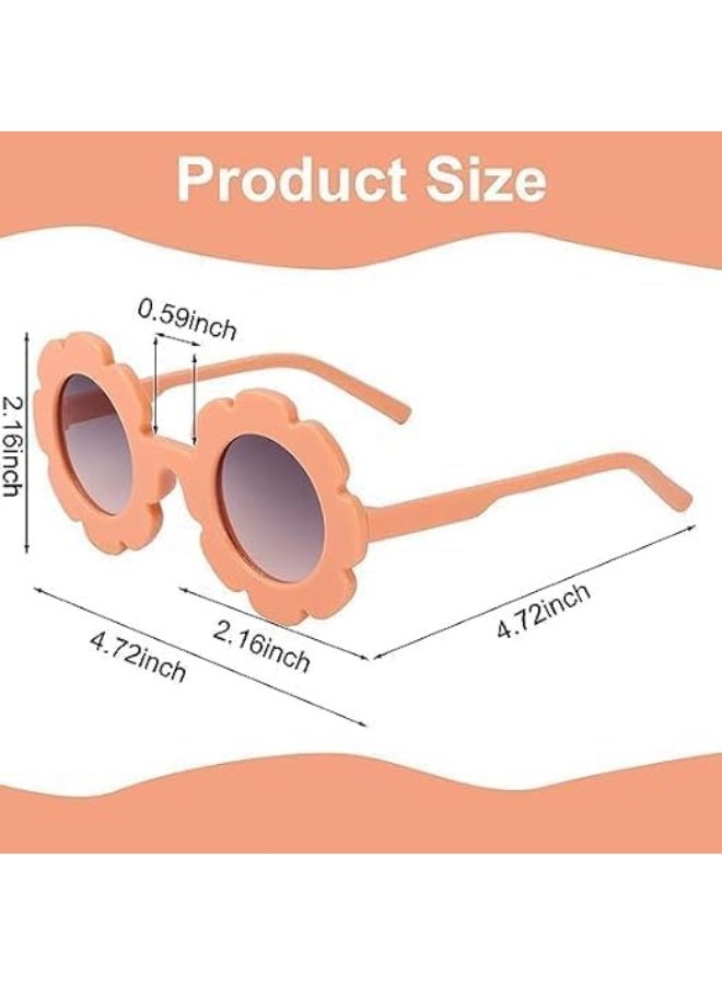 2 قطعة من الزهور مع النظارات الشمسية للأطفال الصغار ، النظارات الشمسية للفتيان والفتيات ، النظارات الشمسية لطيف الطفل ، نموذج الزهور لطيف ، خفيفة ودائمة ، ليس من السهل كسر ، لا غنى عنها للفتيان والفتيات ، الأبيض والوردي - Image 2
