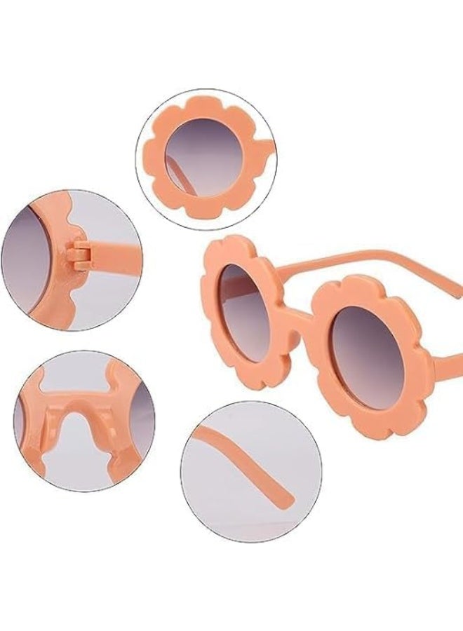 2 قطعة من الزهور مع النظارات الشمسية للأطفال الصغار ، النظارات الشمسية للفتيان والفتيات ، النظارات الشمسية لطيف الطفل ، نموذج الزهور لطيف ، خفيفة ودائمة ، ليس من السهل كسر ، لا غنى عنها للفتيان والفتيات ، الأبيض والوردي - Image 4