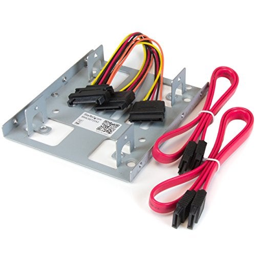 StarTech.com 2.5" to 3.5" SATA Hard Drive Mounting Bracket Kit - Dual SATA SSDs/HDDs Mounting Bracket for Mounting Bay , TAA (BRACKET25X2) - Image 1