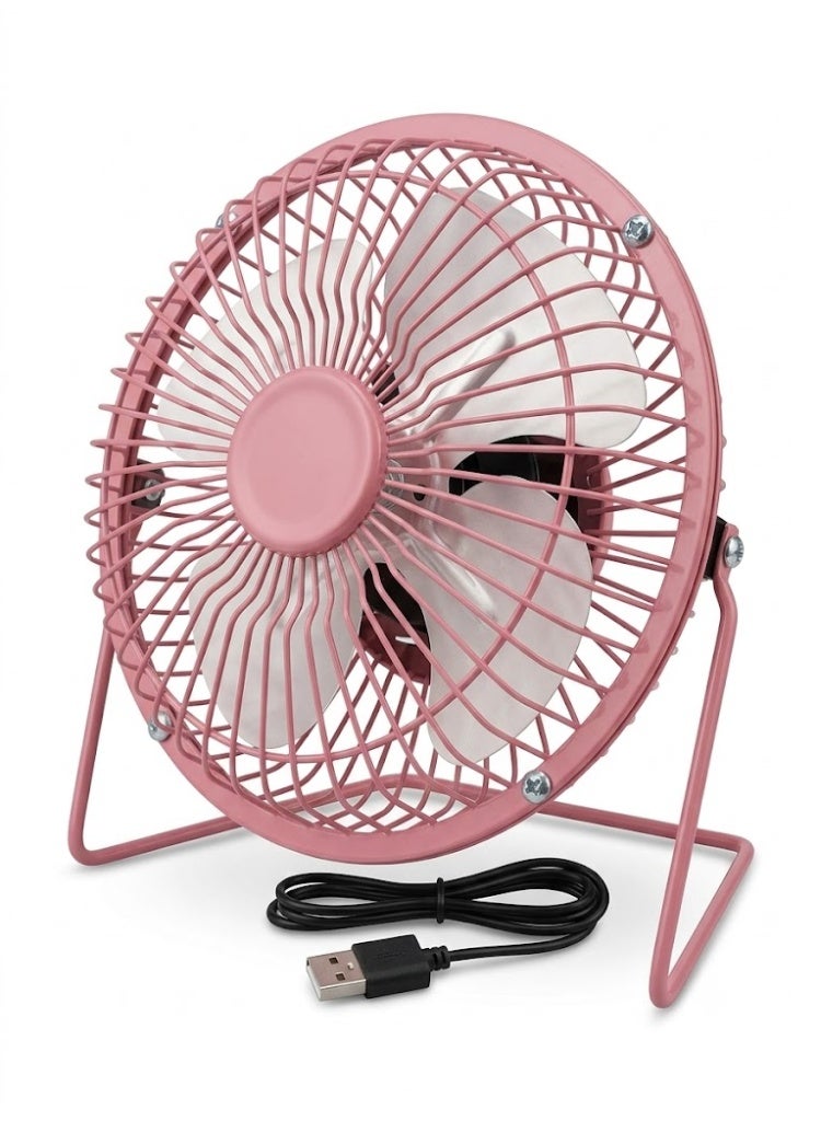 HEJ Mini USB Portable Desktop Cooling Desk Fan Computer Laptop Metal 6 inch - Image 1