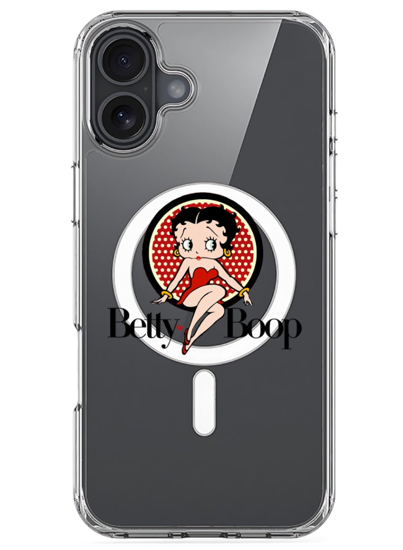 Theodor iPhone 16 Magsafe Magnetic Case Compatible with Wireless Charging, Shockproof Phone Bumper Cover - Betty Boop - Image 1