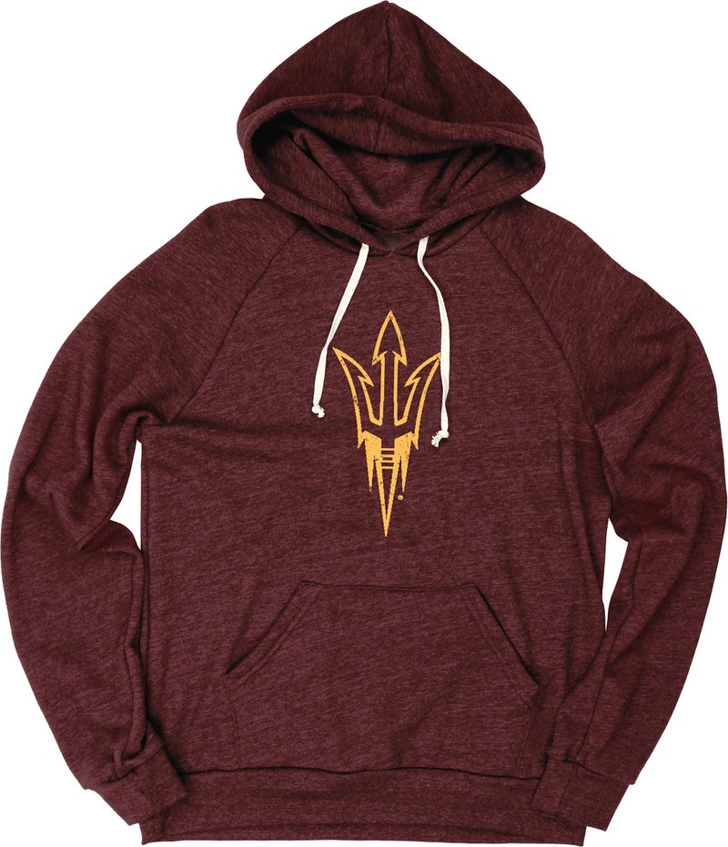 Arizona State Sun Devils TriBlend Hoodie Vintage Icon Team Color Large