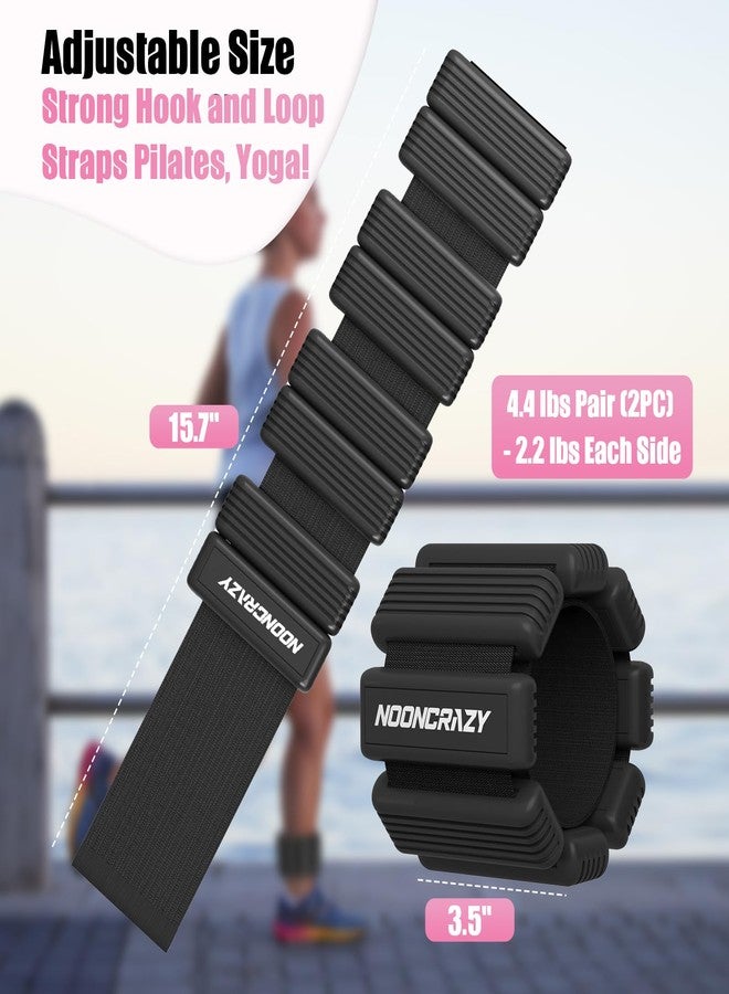 nooncrazy Pilates Wrist Ankle Weights for Women, Wearable Strong Arm & Leg Weights Set of 2(2.2 Lbs Each), Adjustable Ankle Weights for Walking, Yoga, Dance, Barre, Gym - Image 4