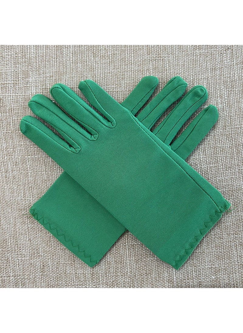 Cross-border short milk silk gloves clothing accessories etiquette gloves summer go out essential Green 