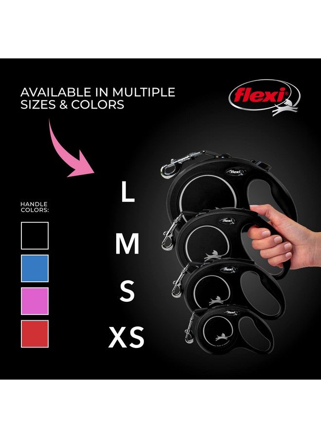 فلكسي مقود فليكسي نيو كلاسيك القابل للسحب للكلاب متوسطة الحجم حتى وزن 44 رطلاً - 26 قدمًا، أسود | مقود مانع للتشابك للمشي مع فرامل وإيقاف مؤقت وقفل بيد واحدة | منتج ألماني عالي الجودة - Image 4