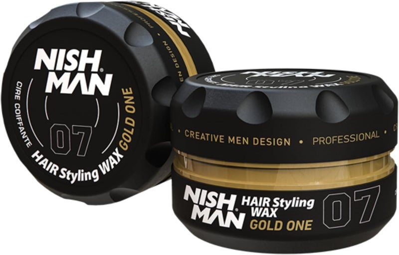 نيشمان 1 Nishman شمع تصفيف الشعر للرجال، 07 Gold One، 150 مل، عطر One Million لمعان التحكم بالحواف تثبيت قوي جداً عصا شمع للشعر جل شعر للرجال - Image 1