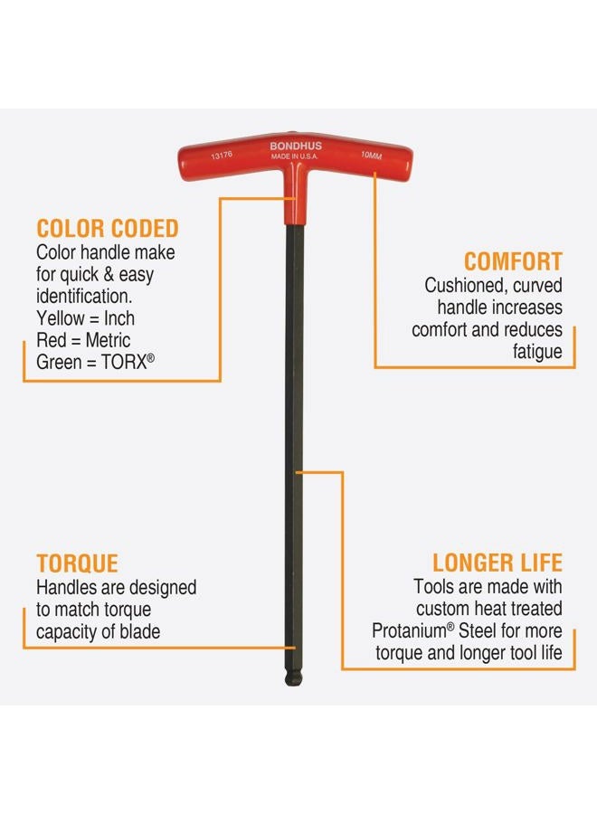 Bondhus 13189 Set of 8 Balldriver and Hex T-handles with Stand, sizes 2-10mm - Image 2