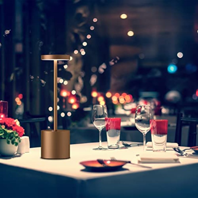 2 Pack Cordless Table Lamps, 5000mAh Rechargeable Battery Powered Lamp, Portable 3 Color Stepless Dimming Desk Lamp, Metal LED Table Light for Outdoor/Patio/Restaurant/Bedroom/Home. Brown Portable Outdoor Table Lamp, 3 Color Stepless Dimming Battery Powered Lamp for Dinner/Patio/Restaurant/Bedroom (Brown - Image 4
