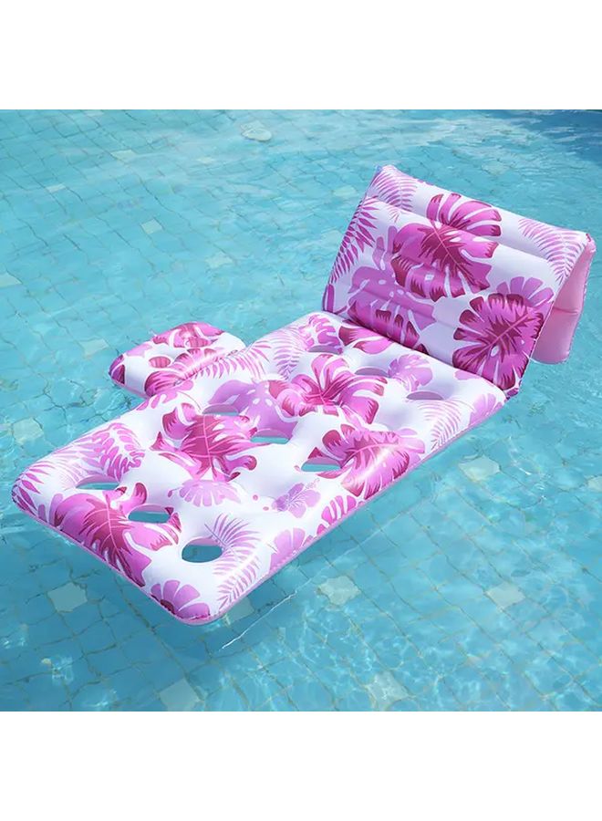 Multifunctional Pink Recliner Adjustable Backrest Pool Float With Cup Holders - Image 1