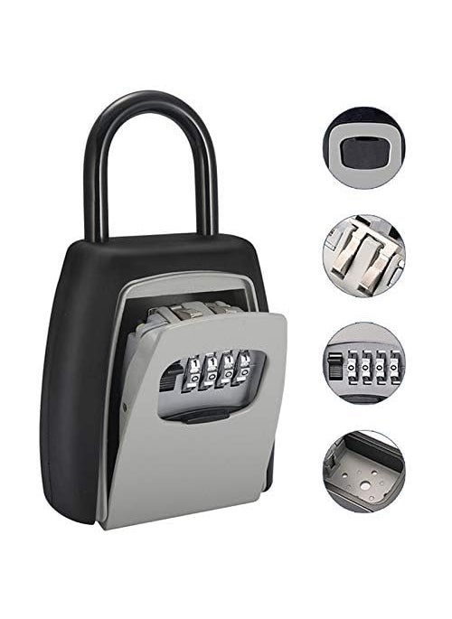 HEBEZON - HEBEZON Combination Key Safe BoxKey Safe Lock Box Outdoor Storage Box with Code Combination Password Security Lock Resettable Password Rustproof 4Digit Combination Keys Lock Box 1 Pcs - Image 1