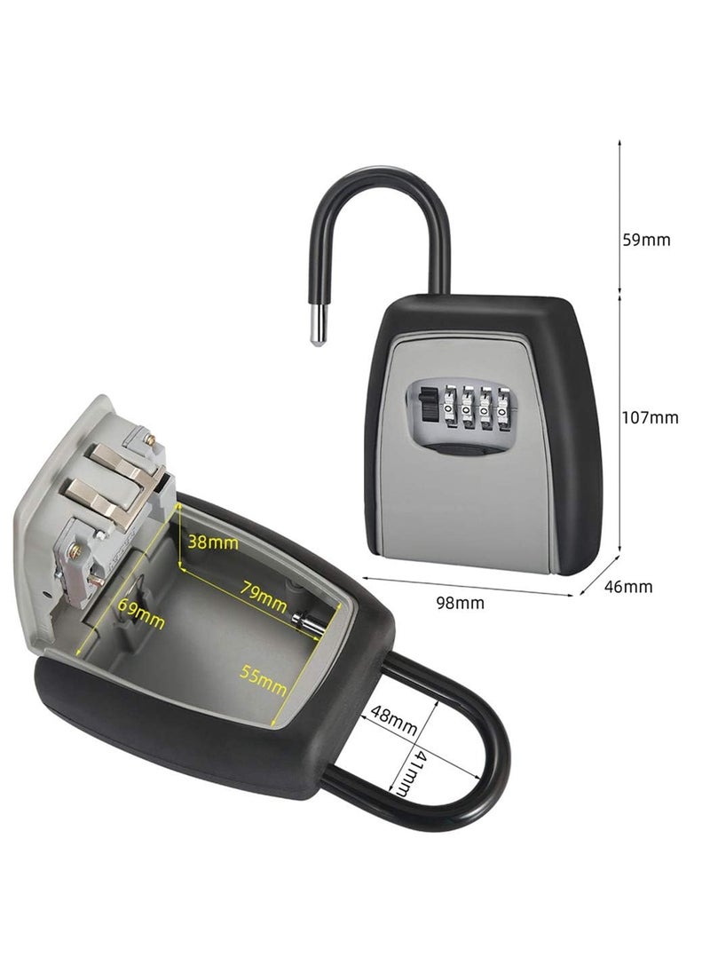 HEBEZON - HEBEZON Combination Key Safe BoxKey Safe Lock Box Outdoor Storage Box with Code Combination Password Security Lock Resettable Password Rustproof 4Digit Combination Keys Lock Box 1 Pcs - Image 1