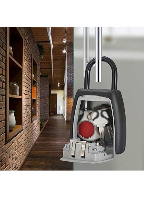 HEBEZON - HEBEZON Combination Key Safe BoxKey Safe Lock Box Outdoor Storage Box with Code Combination Password Security Lock Resettable Password Rustproof 4Digit Combination Keys Lock Box 1 Pcs - Image 1