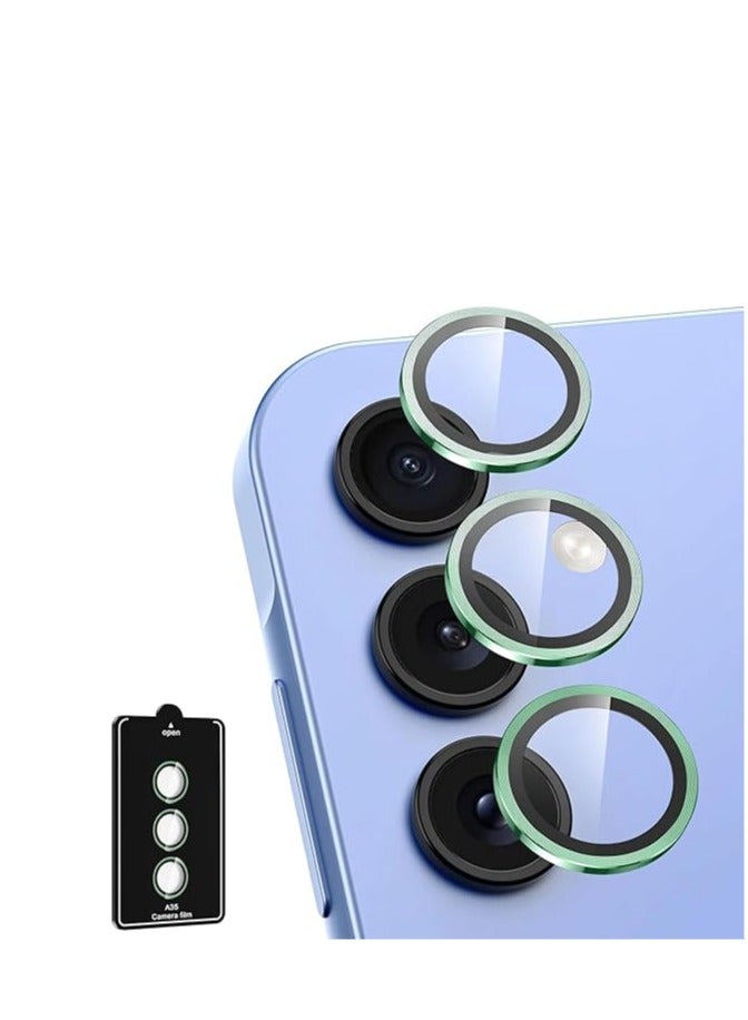 general Compatible with Galaxy A55 5G Camera Lens Protector, 9H Tempered Glass Camera Cover Protector Metal Individual Ring for Galaxy A55 