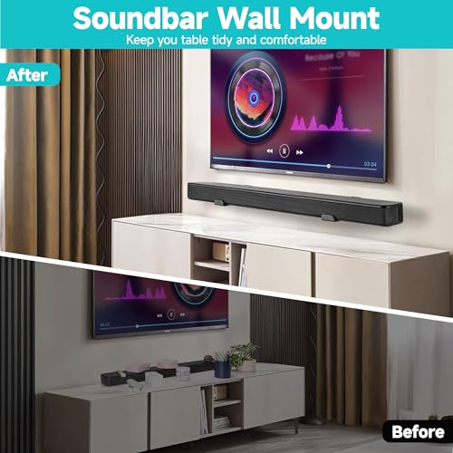 AENTGIU Soundbar Mount Under TV, Adjustable Sound bar Wall Mount Bracket with 3.4" - 5.8", Universal Soundbar Shelf for Most Soundbars, Easy Install, Heavy Duty Sound Bar Holder Support up to 30 lbs - Image 5