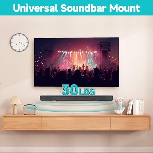 AENTGIU Soundbar Mount Under TV, Adjustable Sound bar Wall Mount Bracket with 3.4" - 5.8", Universal Soundbar Shelf for Most Soundbars, Easy Install, Heavy Duty Sound Bar Holder Support up to 30 lbs - Image 2
