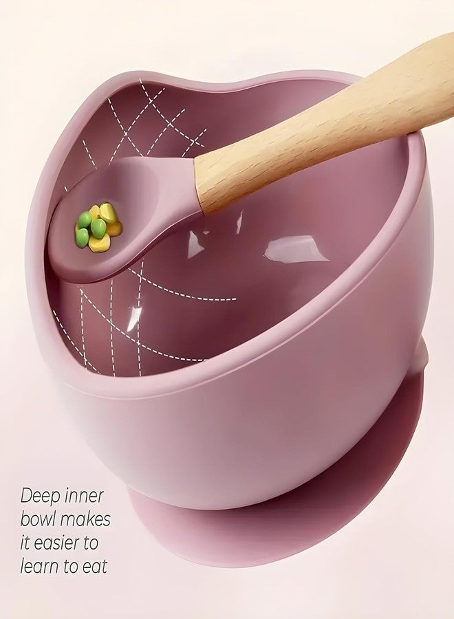 cetlo 100% Silicone Kid Bowl & Spoon Set with Strong Suction Base | BPA-Free, Unbreakable Infant Feeding Bowl | Microwave & Dishwasher Safe | First Stage Weaning for Kids (Pink) - Image 4