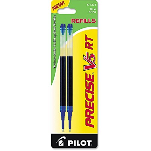 Pilot, Precise V5 RT Liquid Ink Refills, Extra Fine Point 0.5 mm, Blue, Pack Of 2 - Image 1