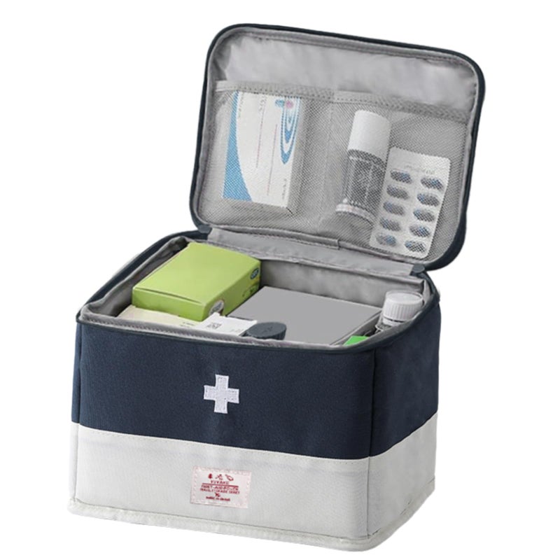 XPAPOV Medicine Travel Bag Organizer, Empty First Aid Box, for Home, Travel, Camping, Car, Hiking & Outdoor Emergencies, Travel Medicine Kit - Image 1