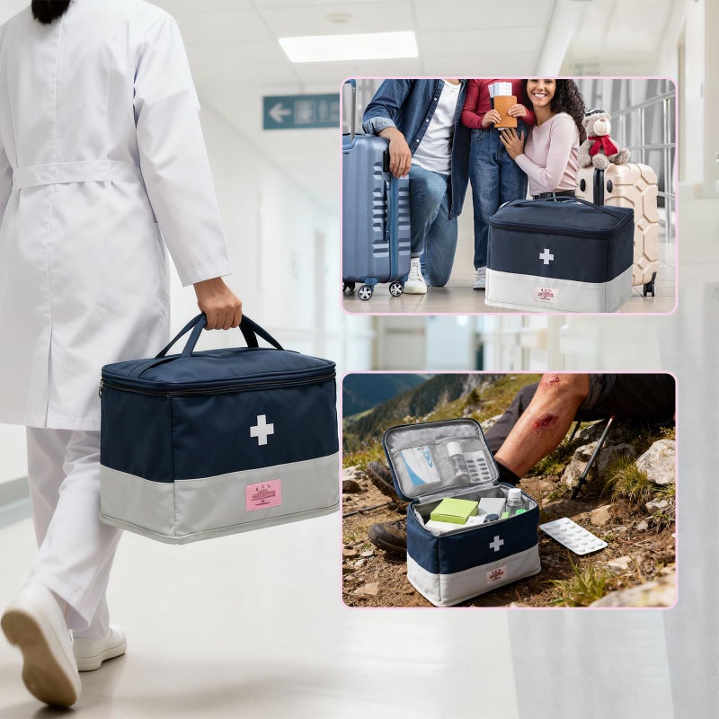 XPAPOV Medicine Travel Bag Organizer, Empty First Aid Box, for Home, Travel, Camping, Car, Hiking & Outdoor Emergencies, Travel Medicine Kit - Image 5