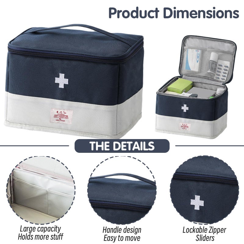 XPAPOV Medicine Travel Bag Organizer, Empty First Aid Box, for Home, Travel, Camping, Car, Hiking & Outdoor Emergencies, Travel Medicine Kit - Image 3
