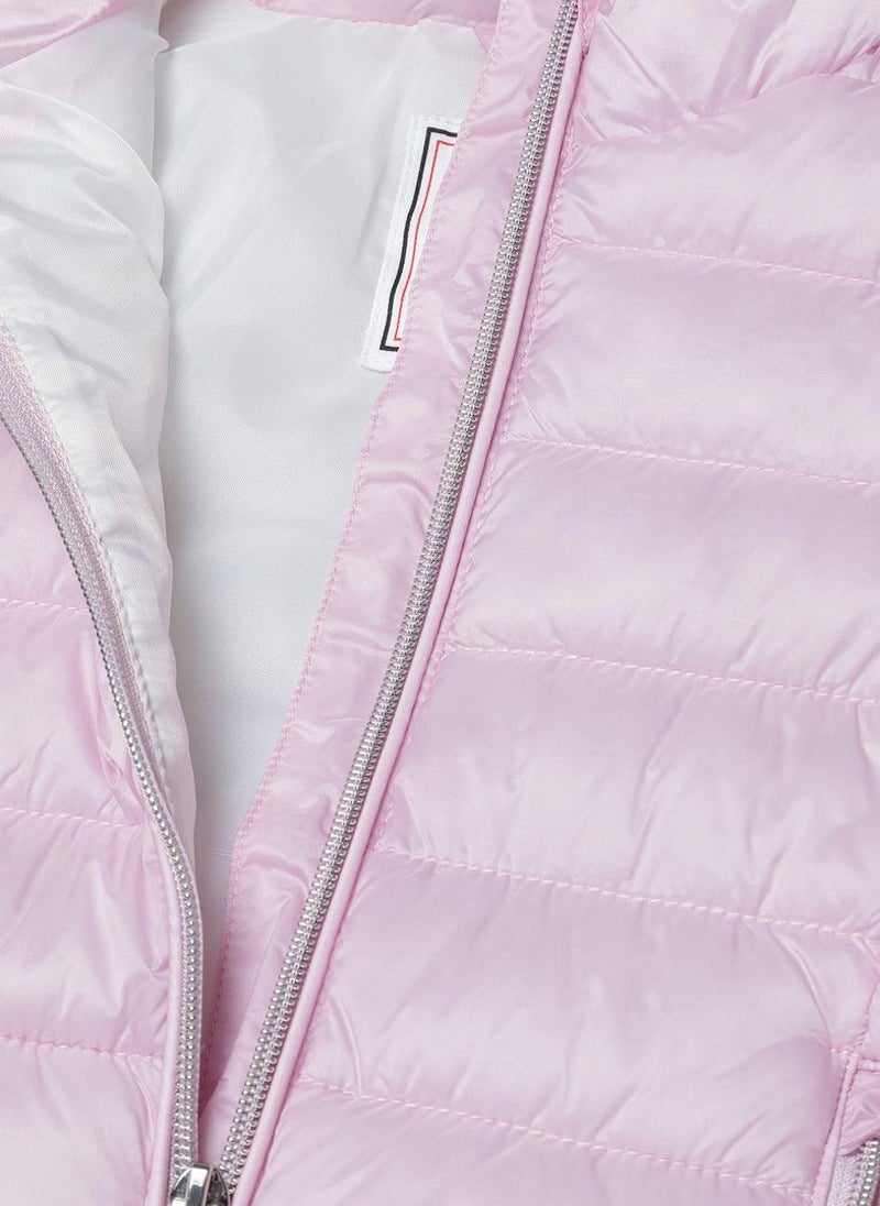MINOTI Kids Girls Puffer Jacket with Lightweight Padding and Zip  - Image 4