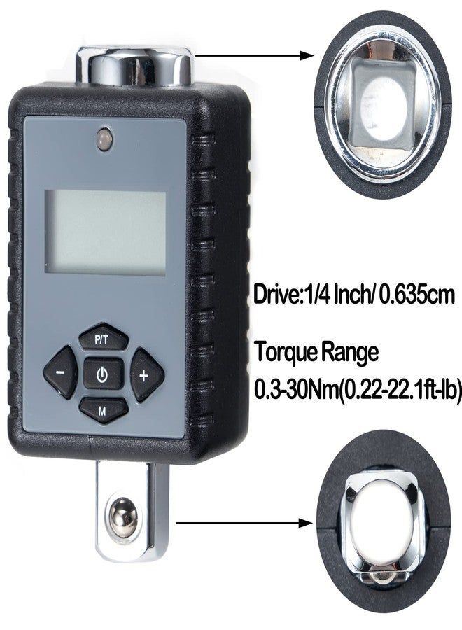 ThreeH 1/4 Inch Digital Torque Adapter (0.22-22.1ft-lb/0.3-30Nm) with Buzzer and LED Flash 1/4'' Drive Digital Torque Wrench Converter - Image 3