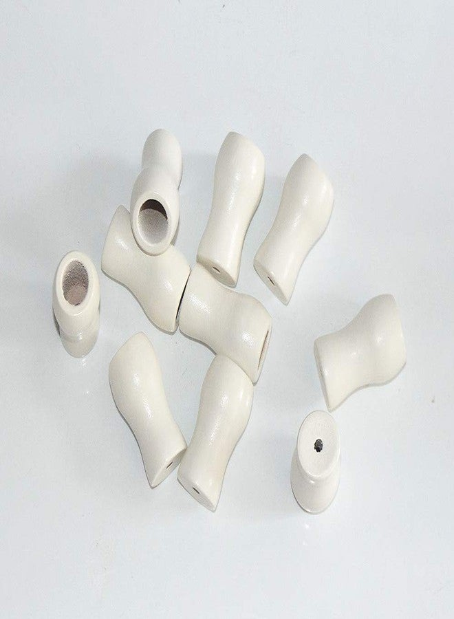 Cutelec 12pcs White Wood Tassel for Window Blinds White Cord Knobs Wooden Hanging Ball Pulls for Curtain Craft - Image 3