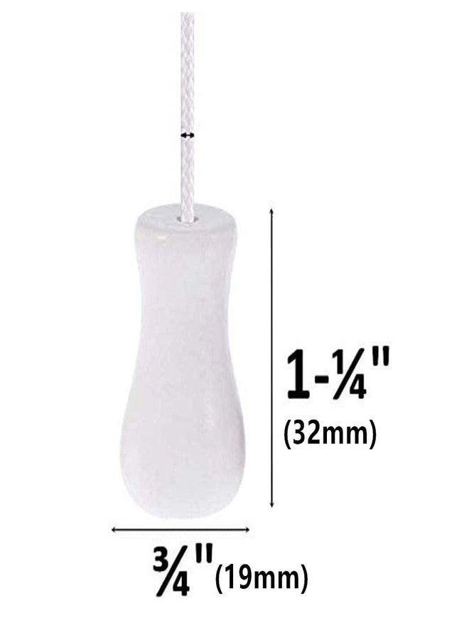 Cutelec 12pcs White Wood Tassel for Window Blinds White Cord Knobs Wooden Hanging Ball Pulls for Curtain Craft - Image 2