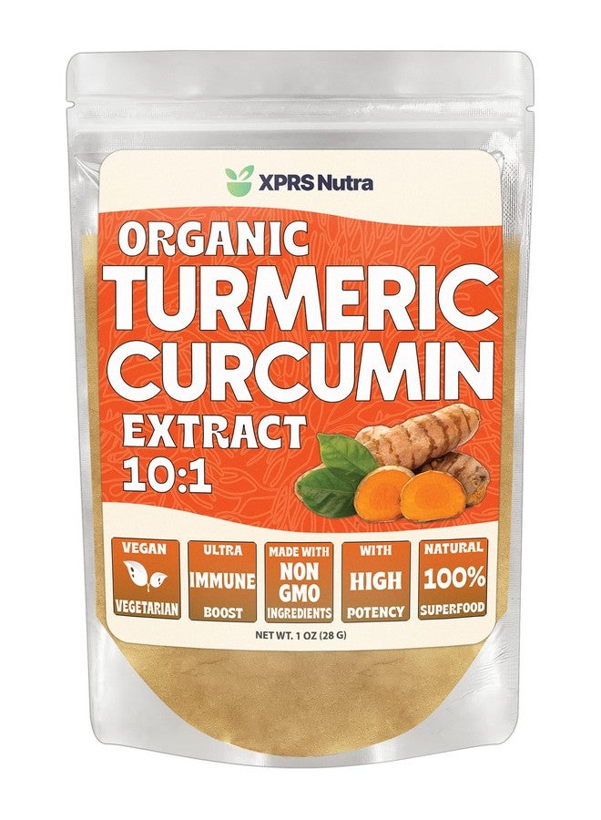 XPRS Nutra Organic Turmeric Curcumin Powder Extract 10:1 - Premium USDA Organic Curcumin Powder for Immunity - Vegan Friendly Pure Curcumin for Gut Health (1 Ounce) - Image 1