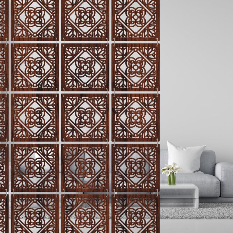 Olive Tree Olive Tree 12Pcs Hanging Room Divider Panel Modern Hanging Screen Partition for Home Decoration Living Room 115 x 115 12 PanelsOTD7095  - Image 1
