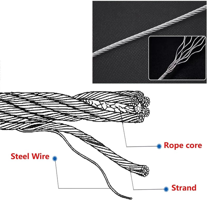 Stainless Steel Rope Wire Mesh Stainless Steel 304 Mesh, Flexible Stainless Steel Rope Mesh, Balcony Stair Wire Rope Safety Net Fall Prevention Net for Zoo Cage Fence, Balcony, Stair(10cm/1.5m - Image 2