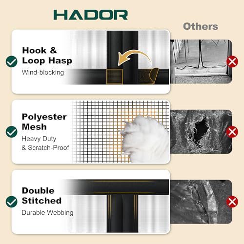HADOR Magnetic Screen Door, Fits Door Size 60" X 80", Door Mesh with Magnetic Closure and Super Strong Magnets, Heavy Duty Double Opening for Sliding Patio and French Doors - Image 4