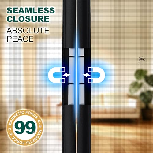 HADOR Magnetic Screen Door, Fits Door Size 60" X 80", Door Mesh with Magnetic Closure and Super Strong Magnets, Heavy Duty Double Opening for Sliding Patio and French Doors - Image 3