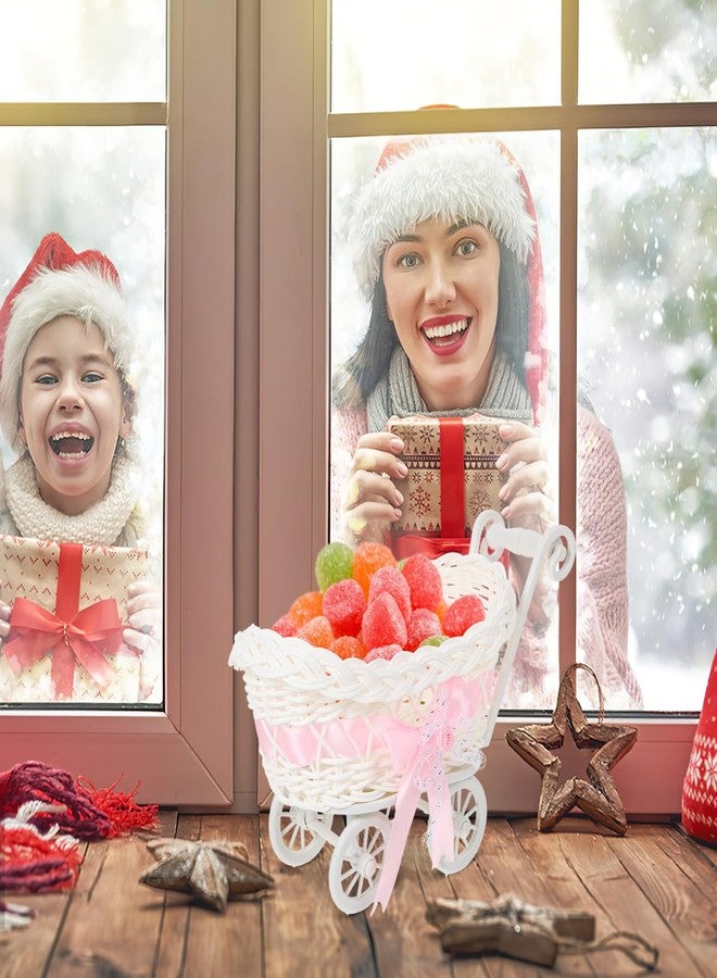 بو بيت بوب عربة أطفال من الخيزران من POPETPOP - سلة دمى أطفال من الخيزران مع عربة أطفال وسلة حلوى وزينة عربة عتيقة لحفلات استقبال المولود - Image 2