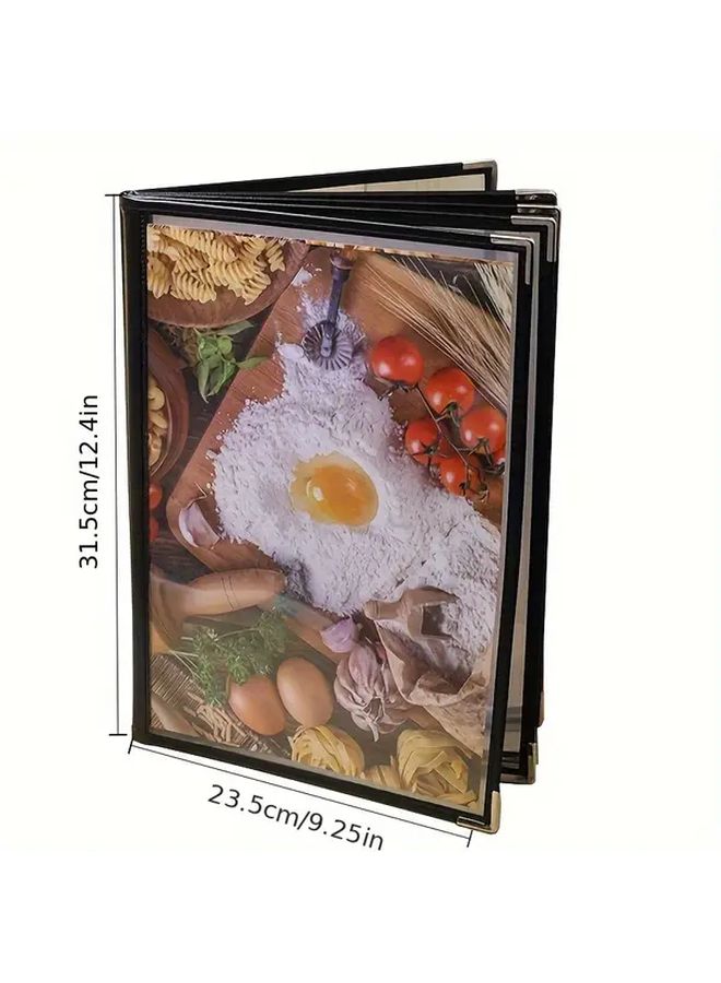 Transparent PVC Menu Binder A4 10 Pages 20 Sides Easy Clean Durable Restaurant Menu Book - Image 3