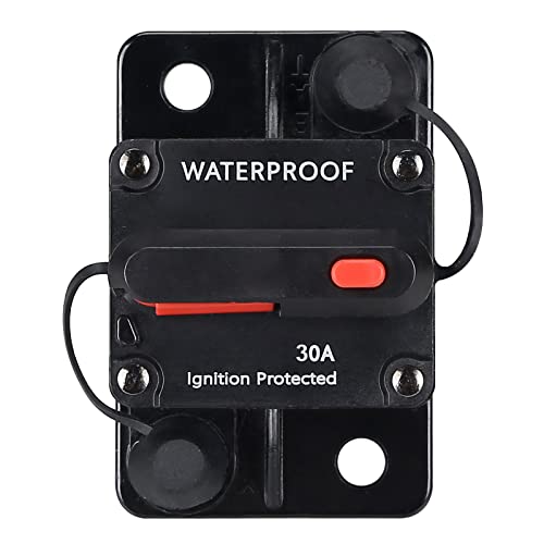 N.C 30 Amp Waterproof Circuit Breaker,with Manual Reset,12V-48V DC, for Car Marine Trolling Motors Boat ATV Manual Power Protect for Audio System Fuse - Image 1