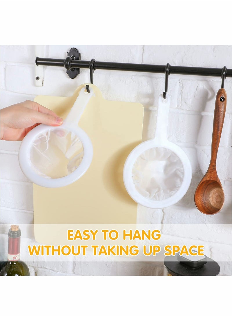 Excefore - 2 Pieces Fine Mesh Strainer Nylon Food Yogurt Mesh Sieve Plastic Mesh Colander with Handle Mini Brine Shrimp Separation Net for Filtering Juice Milk Honey Wine Kitchen (300 + 400 Mesh) - Image 1