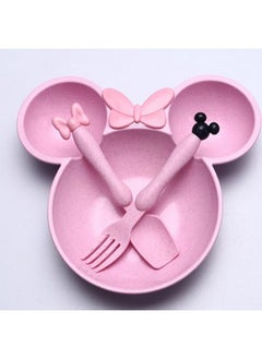 NIBEMINENT Kids Dinner Set Kids Bowl Spoon and Fork Set Eco Friendly BPA Free and Dishwasher Safe Children Dinnerware Set  - Image 1