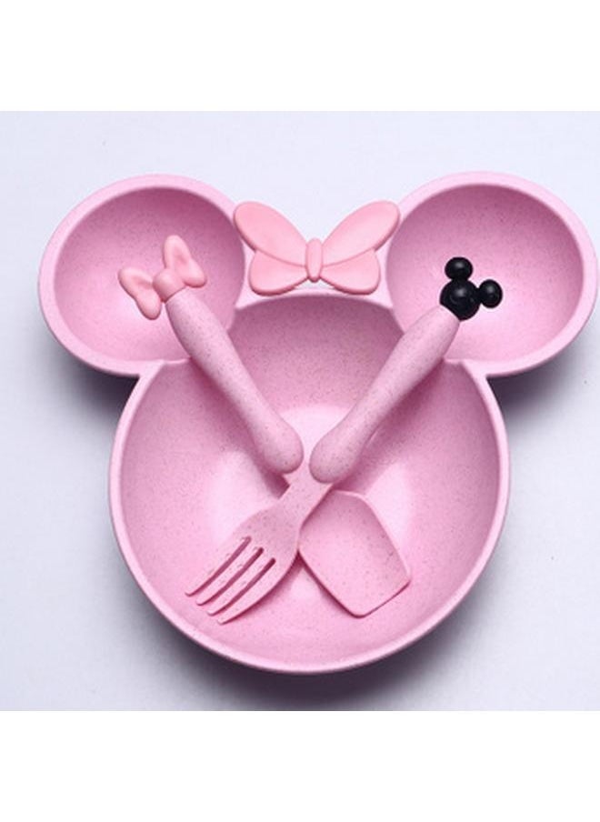 NIBEMINENT Kids Dinner Set Kids Bowl Spoon and Fork Set Eco Friendly BPA Free and Dishwasher Safe Children Dinnerware Set  - Image 1