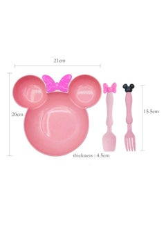NIBEMINENT Kids Dinner Set Kids Bowl Spoon and Fork Set Eco Friendly BPA Free and Dishwasher Safe Children Dinnerware Set  - Image 5