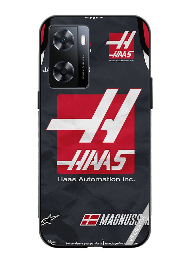 Protective Case Cover For Oppo A57/A77s Haas Logo Formula 1 Design Multicolour