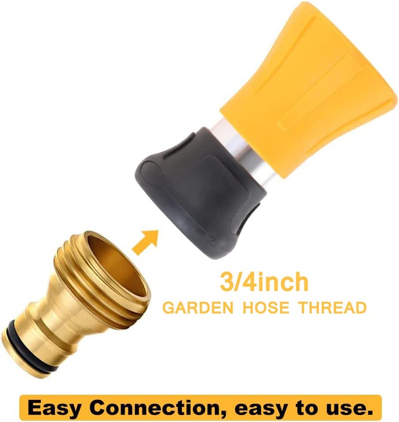 Hicello Fireman Hose Nozzle, Yellow Garden Hose Nozzle, High Pressure Sprayer Nozzle for Car Washing, Patio Cleaning, Watering Lawn and Garden, Universal Fit Garden Hoses - Image 5