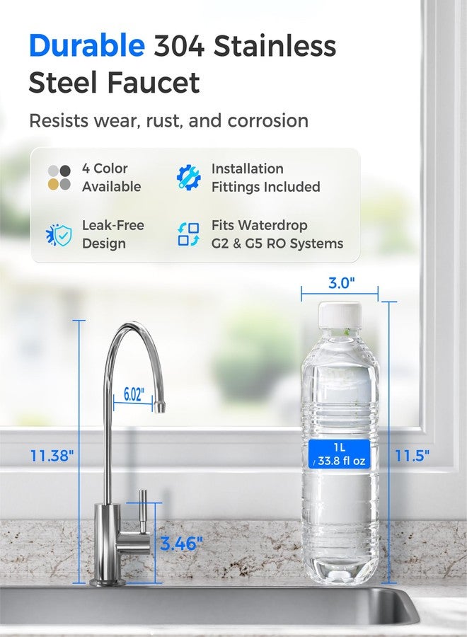 Waterdrop G2FCT-Chrome Reverse Osmosis Water Filter Faucet, Polished Chrome - Image 2