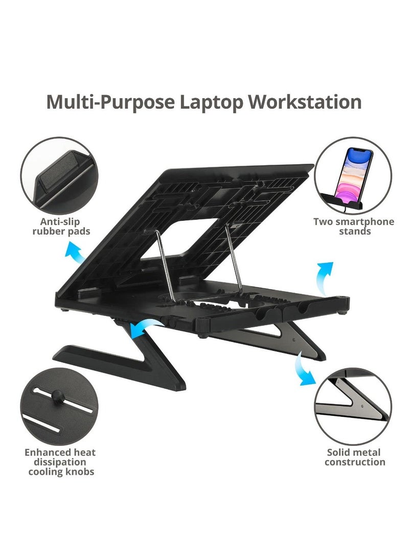 Laptop Stand for Desk, Muti-Angle Adjustable Portable Foldable Stand with Heat-Vent, Ergonomic Laptop Stand Riser Compatible with MacBook, Air, Pro, Surface Laptop (9-15.6 inches) (Black) - Image 5