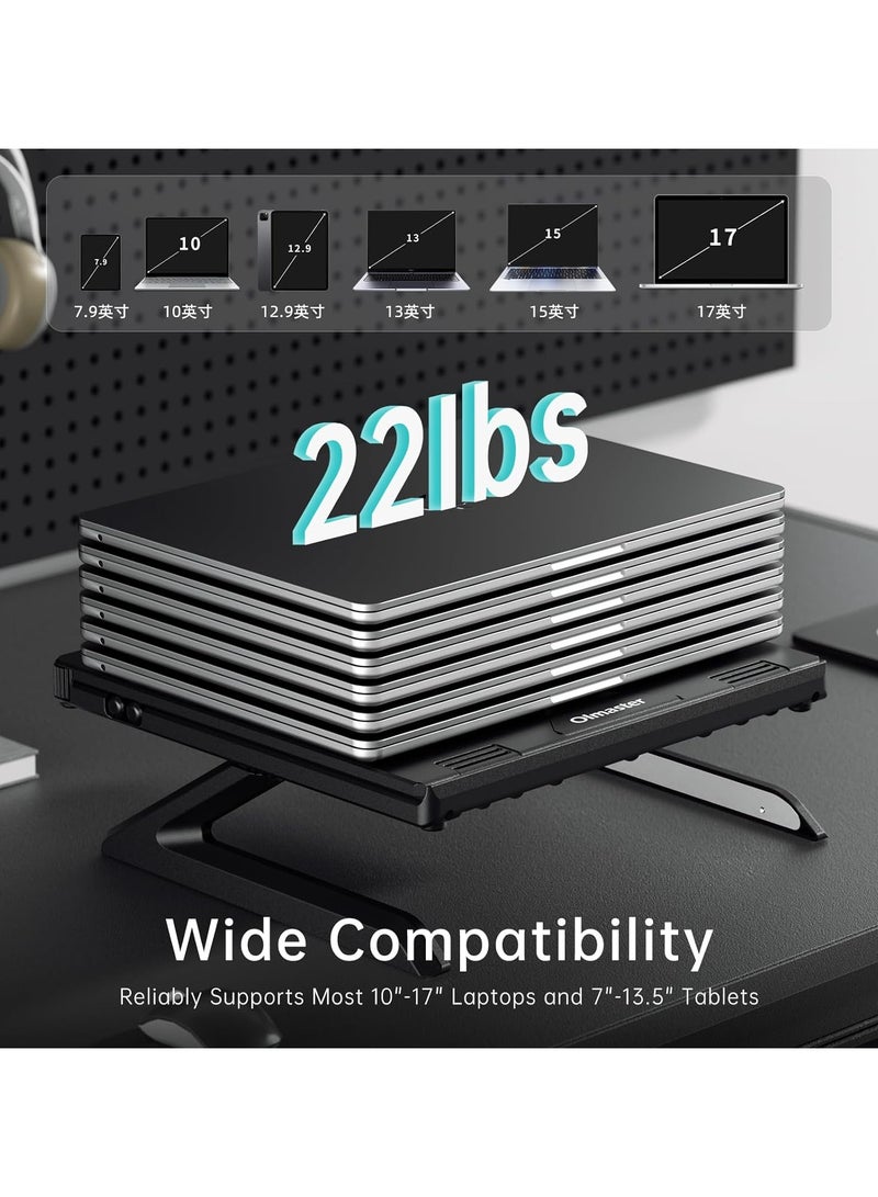 Laptop Stand for Desk, Muti-Angle Adjustable Portable Foldable Stand with Heat-Vent, Ergonomic Laptop Stand Riser Compatible with MacBook, Air, Pro, Surface Laptop (9-15.6 inches) (Black) - Image 3