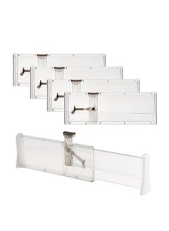 Generic 4 Pack Adjustable Drawer Dividers for Clothes and Home Organization, Expandable Storage Solution for Bedroom Bathroom Kitchen Office  - Image 1